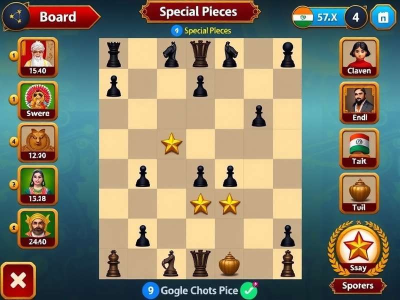 Indian Chess Dominion gameplay screenshot showing board and pieces